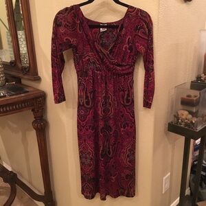 Vintage JAPANESE WEEKEND Women Maternity Red Paisley Dress XS